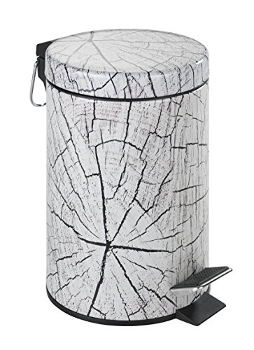 Wenko 21390100 Kosmetik Treteimer Wood, Fassungsvermögen 3 L, Metall, 17 x 25 x 17 cm, Mehrfarbig - 2