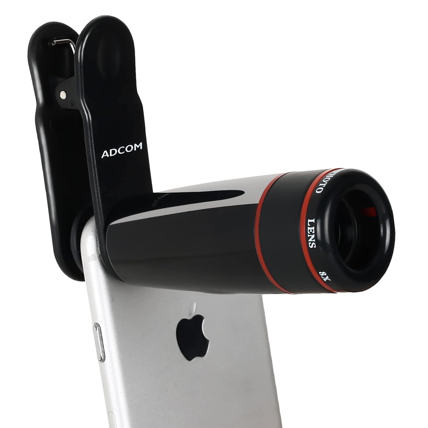 Adcom Telephoto 8X Mobile Phone Camera Lens - Compatible with All iPhone & Android Smartphones (Black)
