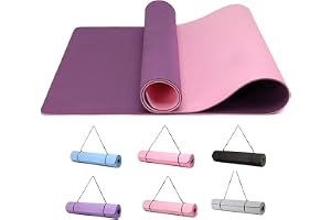 Narwhal Yogamatta TPE halkfri 6 mm tjock, gymnastikmatta sportmatta med bärrem, lätt fitnessmatta för yoga pilates träning hemma och utomhus, 183 x 61 x 0,6 cm