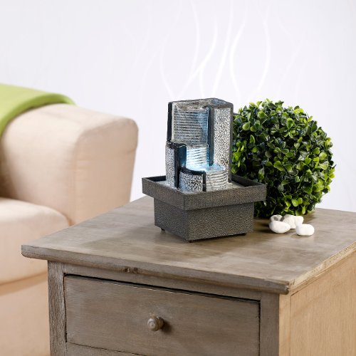 infactory Zimmerbrunnen „Felsenquelle“ mit Pumpe und LED - 2