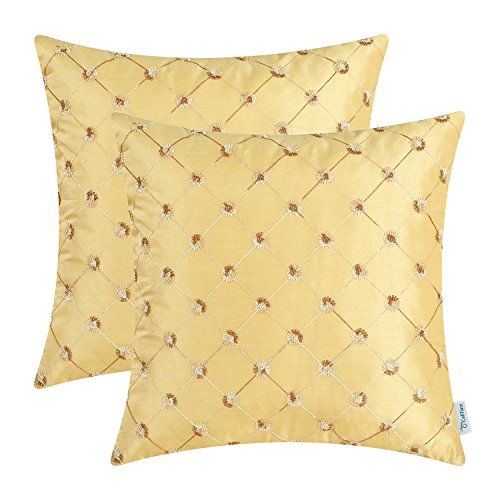 CaliTime Pack of 2 Cushion Covers Throw Pillow Cases Shells for Home Sofa Bench 45cm x 45cm, Modern