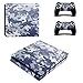Produktbild Playstation 4 Slim + 2 Controller Aufkleber Schutzfolien Set - Camouflage Grau /PS4 S