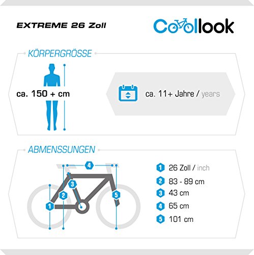 26 Zoll CoollooK EXTREME Fahrrad Fully Full Suspension Mountainbike MTB, Rahmen 43 cm, 18-GANG Schaltung mit Beleuchtung nach STVO EU-PRODUKT - 3