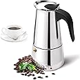 HEXAR® Espresso Maker Stainless Steel Coffee Pot, Stovetop Espresso Maker, Filter Coffee Maker, Moka Pot, Classic Cafe Maker, Compatible for Induction cooktops (9 Cup 450ml)
