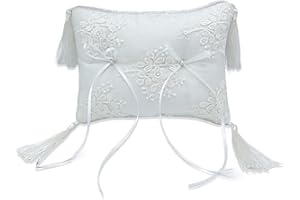 ‎KRAEOKE Kraeoke Ringkissen Hochzeit Spitze Ring Kissen Quaste Traukissen Standesamt Ringbox für Hochzeit Accessoires Eheringe