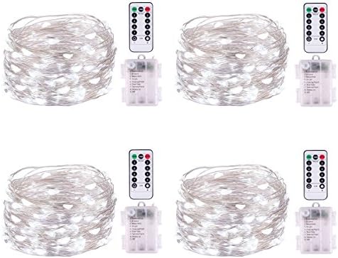 String Lights 4 Set, Relohas 5M Wire Waterproof Fairy Light, Indoor/Outdoor Christmas Decorative Light for Holiday Wedding Halloween Patio Party DIY(Coolwhite, 4 Pack)