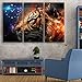 Produktbild Ibuprofen Moderne Wohnzimmer Esszimmer Dekoration Malerei, Leise Uhr Leinwand Gemälde, Triple Wanduhr, Einschließlich Tiger-Rahmen, Uhr und Malerei, 3PCS, 40x80 cm