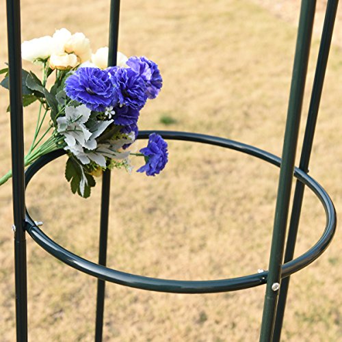 Rosensäule Rankhilfe Rosenturm Rankgitter Pergola Obelisk Metall Rosenbogen Säulenform 190cm - 5