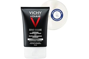 Vichy Homme, Baume Après-Rasage Apaisant, Confort, Anti-Irritations, Enrichi en Calcium & Eau Thermale, Pour Peaux Sensibles, 75 ml