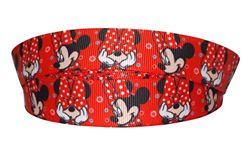 Pimp My Shoes Dekoband, Ripsband, Motiv: Minnie Mouse, 2 m x 22 mm, Rot, ideal für Geschenke