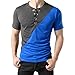 Produktbild Herren T-Shirt, Marlene Männer Mode T-Shirt Button Bluse Kurzarm Fit Pullover Shirt Patchwork Top
