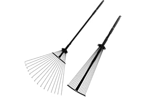 Unibos | 31-64 Inch Adjustable Lawn Rake For Gardening - For Gardening, Grass, Lawn & Yard Clean Up - Garden Rakes For Leaves, Lawn Leveller, Yard Clean Up Tool
