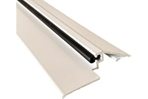 Seuil de porte PMR (Norme Handicap) aluminium avec joint et découpe d'angles (Laqué blanc, 930mm) - HOMEWELL