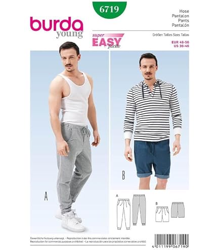 Burda B6602 – Patron Couture T-Shirt Et T-Shirt à Capuche Facile, Tailles Variées, Idéal Débutants Et Créatifs