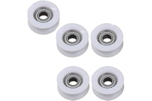 Chiloskit 695ZZ 5 x 17 x 6 mm Rodamientos de ranura profunda de nailon Rodamientos de bolas de polea para cuerda de 3 mm, 5 unidades