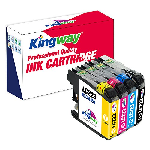 kingway Ersatz für Brother LC223 Hohe Kapazität Tinten Patronen mit neuesten Aktualisiert Chips für Brother dcp-j4120dw mfc-j5320dw mfc-j4625dw dcp-j562dw mfc-j4620dw mfc-j5720dw mfc-j480dw mfc-j5620dw mfc-j4420dw mfc-j5625dw mfc-j680dw mfc-j880dw Serie Drucker – (1 schwarz/1 x Cyan/1 x Magenta/1 x Gelb) 4 Stück - 6