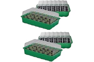 Dokado 4X Anzuchtschale für 96 Pflanzen Anzuchttöpfe Pikierschale Saatschalen Anzuchtplatte Platte Zimmergewächshaus zum Anzüchten von Pflanzen