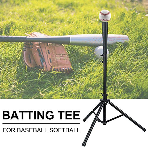Seasaleshop- Base Ball Batting Tee Support De Trépied, Équipement D'entraînement De Baseball, Portatif en Caoutchouc Hauteur Réglable 31'' À 46'' pour Enfants Adultes Pratique D'entraînement