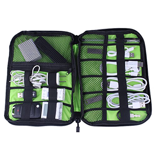 Shopper Joy Elektronik Organizer Aufbewahrungstasche für Kabel Festplatte Speicherkarte USB-Stick (Schwarz)