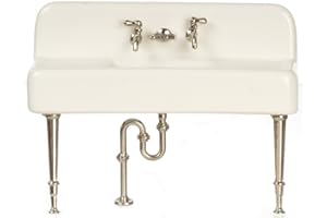 TOWN SQUARE MINIATURES Dolls House Miniature Unassembled 1:12 Porcelain Chrome Victorian Kitchen Sink