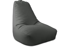 rucomfy Beanbags Large Indoor/Outdoor Bean Bag Chair, Home & Garden Recliner Seat, Durable & Water Resistant 97 x 82 x 80cm (Slate Grey)
