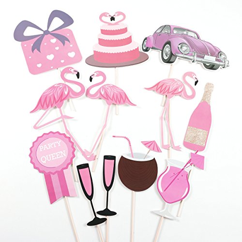 31tlg. Flamingo Foto Verkleidung Photo Booth Props Maske Baby Hochzeit Party Geburtstag Fotorequisiten Fotoautomaten Partymitbring - 5