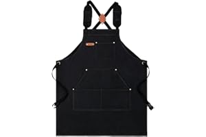 Nanxson Tablier à outils en toile, tablier de travail, tablier en bois Tablier de soudeur avec dos en croix pour jardin, barbecue, industrie
