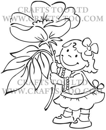 Rubber Stamps - EC0125 - Eline's Flower Girlz Stamp - Wild Rose