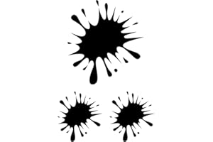 ‎SAMUNSHI Samunshi® Farbkleckse Aufkleber Klecks Sticker 3er Set 1x11x12cm,2x6x7cm schwarz