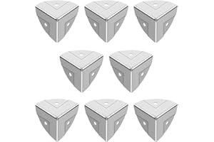 Tiazza 8Pcs Galvanized Three-Sided Sector Tool Box Corner Protectors Camera Equipment Aluminum Box Angle Guard Metal Wrap Angle