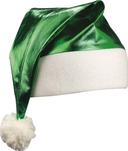 Preisvergleich Produktbild Nikolausmütze glänzend Weihnachtsmütze / grün