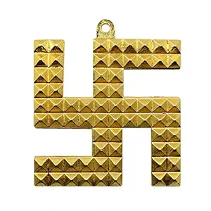 Puja N Pujari Brass Swastik Pyramid Wall Hanging Vastu Yantra for Positive Energy