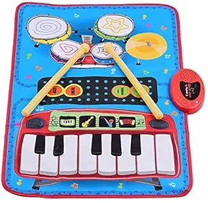 HALO NATION 2-in-1 Musical jam playmat Piano & Drum Mat for Baby (Carpet Piano), Musical Toy for Kids Above 3 Years - 70 X 45 cm , Electronic Musical Mat Piano and Drum Play Mate Kit