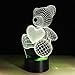 Produktbild WAOBE Acryl Liebe Herz Bär 3D Wirkung Illusion Lampen 7 Farben Led Nachtlicht Touch-schalter Schlafzimmer Schreibtisch Beleuchtung für Kinder Geschenke