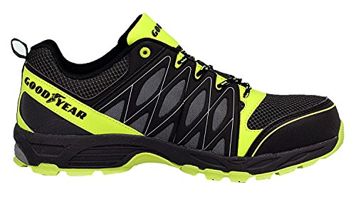 Goodyear 1503 Edición Especial – Zapatillas de seguridad / de trabajo – sin metal – grado de seguridad S1P, resistencia al deslizamiento SRA, color Negro, talla 41 EU - Goodyear