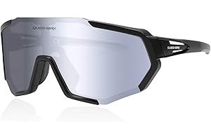 Queshark Lunette Velo, Lunette Running Homme Femme, Léger | Protection UV400 | TR90 Cadre | Antidérapante, Lunette de Cyclisme pour Cyclisme Conduite Golf Baseball Volleyball