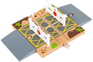 Bigjigs Rail Wooden Level Crossing - Road and Railway Accessories
