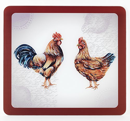 Wenko 2712971500 Multi-Platte Farm für Glaskeramik Kochfelder, Schneidbrett, Gehärtetes Glas, 56 x 0,5 x 50 cm, mehrfarbig