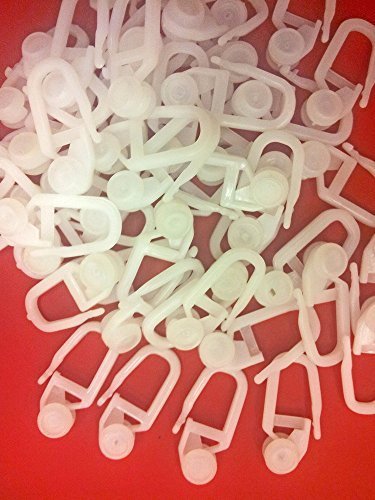 Easy-Shadow - 100 Stück Hochwertige Gardinenröllchen Gardinenrollen Innenlaufrollen IL-Rolle 7 mm Laufrolle mit Faltenhaken für Faltenband Kräuselband passend für Gardinenschienen Vorhangschienen Gardinenbretter Gardinen Laufschienen – weiß