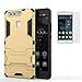 Produktbild Huawei P9 (2016) Handy Hülle,ISENPENK ultra-slim TPU+PC Silikon Schutzhüllen,Tough Rugged Dual-Layer hülle with Built-in Kickstand case für Huawei P9 (2016) 5.2 Zoll-[golden] + Panzerglas Folie