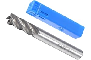 CoCud Fraise en Bout à Spirale à 4 Flûtes, Diamètre de 8 mm, Longueur de 19 mm, en Acier Rapide, avec Étui de Rangement - (Applications : pour Contreplaqué, Bois Dur, Plastique),