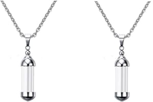 freneci 2X Bouchon à Vis Ouvrable Urne pour Animaux de Compagnie Pendentif Collier Souvenir Souvenir Bijoux