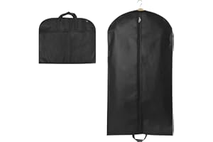 Pumuky 60 x 120cm Kleidersack, Lange Kleidersack, Anzug mit Tragegriff Aufbewahrung Kleiderhülle, Atmungsaktive Anzugtasche für Sakkos Hemden Abendkleider Anzugsack (Schwarz)