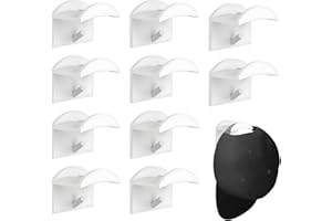 AONAYO 10 Stück Cap Halterung Wand,Cap Halter,Kappenhalterselbstklebende Hut-Organizer,Huthalter Wand, Kein Bohren,Huthaken Für Baseballkappen, Moderne Hut-Kleiderbügel, Aufbewahrung (Weiß)