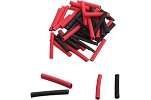 Othmro Schrumpfschlauch, 3,5 mm Durchmesser, 2:1, Schrumpfschlauch, 30 mm Länge, Rot / Schwarz, 600 Stück