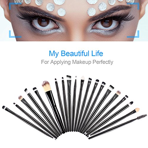 Pinselset BESTOPE 20 Stück Make Up Pinsel Professionelle Pinselsets Auftragen von Lidschatten Eyeliner Foundation Rouge Lippenkosmetik Schminke Bürsten Anzüge für Puder und Flüssiger Cremiger Kosmetik - 3