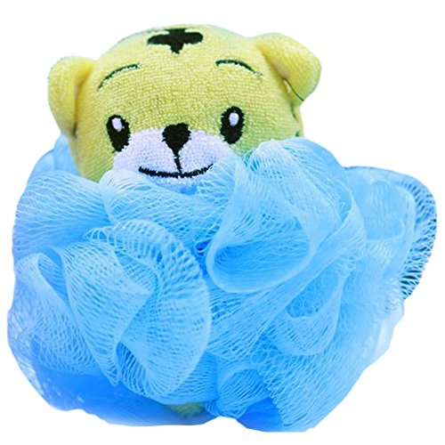 niceEshop(TM) New Kids Toy Yellow Tiger Shaped Bath Mesh Pouf Sponge Scrubber Bath Ball,Random Color