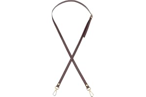 PATIKIL Leather Purse Strap Replacement 47 Inch, PU Adjustable Shoulder Crossbody Replacement Strap with Gold Hardware for Handbags Shoulder Bag, Dark Brown