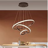 Lambadar &Uuml;&ccedil;l&uuml; Halka Model Sarkıt Modern Led Beyaz Işık Ultra Power Led Avize Salon Mutfak Oda Ledli Avize Siyah Tek Ebat 50 X