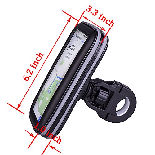 Bike Mount Holder -[Upgraded Version] SIOTI Universal Smartphone Bicycle Bike Waterproof Pouch Holster Case for iPhone 7 ,6s , 6, 5, 5s etc up to 5.2 Inches Devices